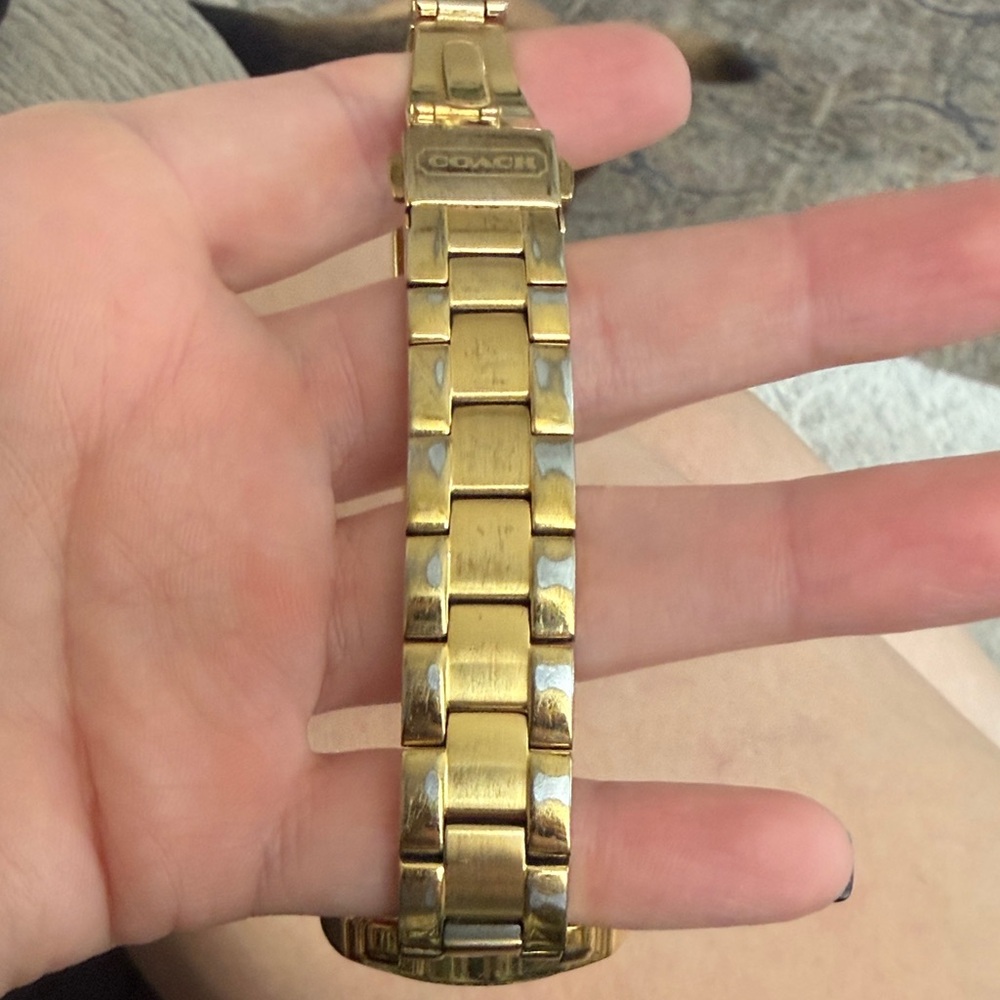 Coach Gold-Tone Link Bracelet Watch with Signature Dial - Picture 2 of 4